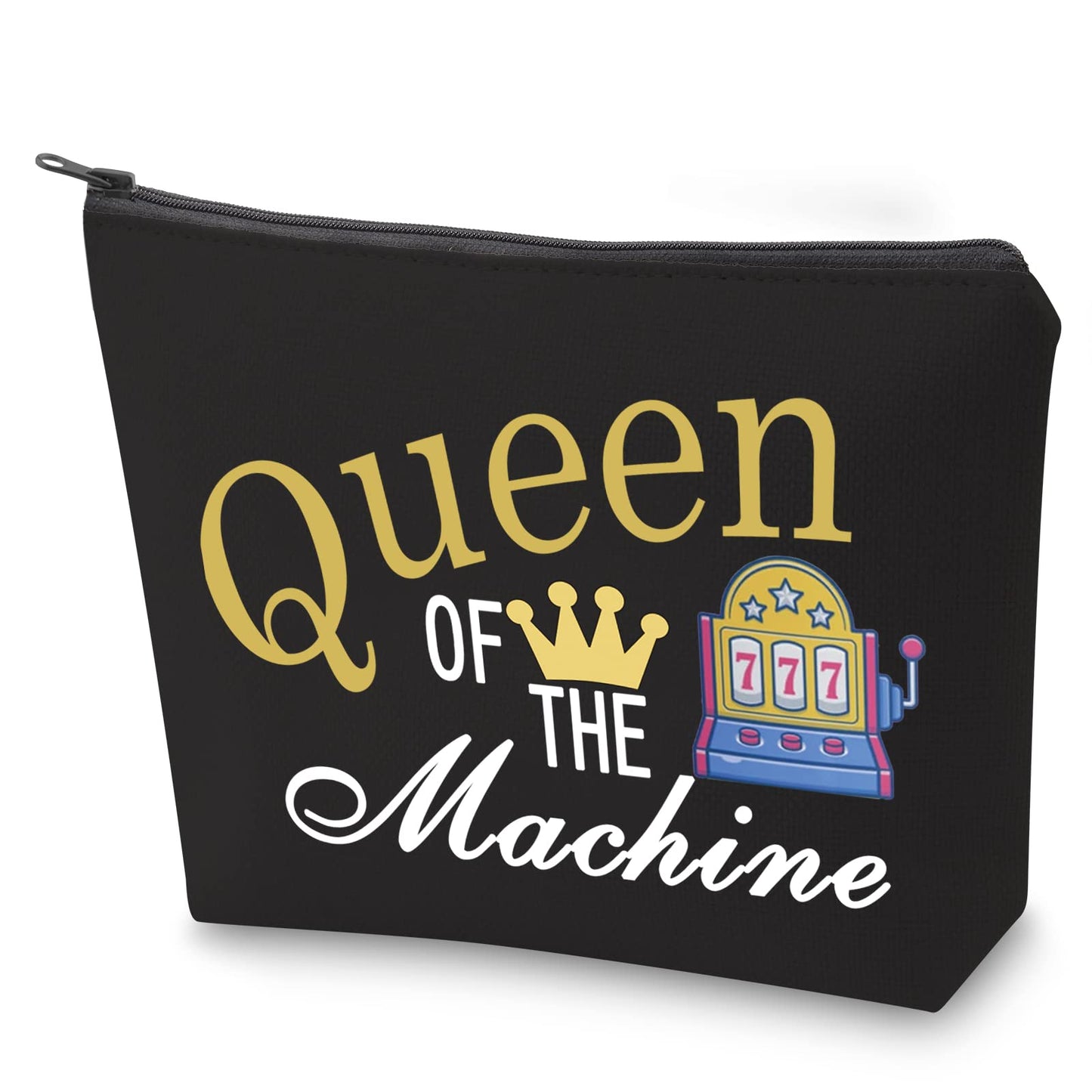 ZJXHPO Casino Cosmetic Bag Casino Gambling Lover Gift Queen Of The Machine Makeup Bag Slot Gambling Lucky Gift (BL Queen Machine)