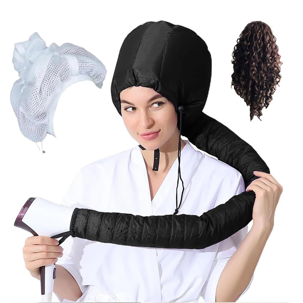 Net Plopping Cap for Drying Curly Hair, Adjustable Net Plopping Cap for Drying Curly Hair with Drawstring, Hair Dryer Bonnet, Plopping Cap Curly Hair for Women
