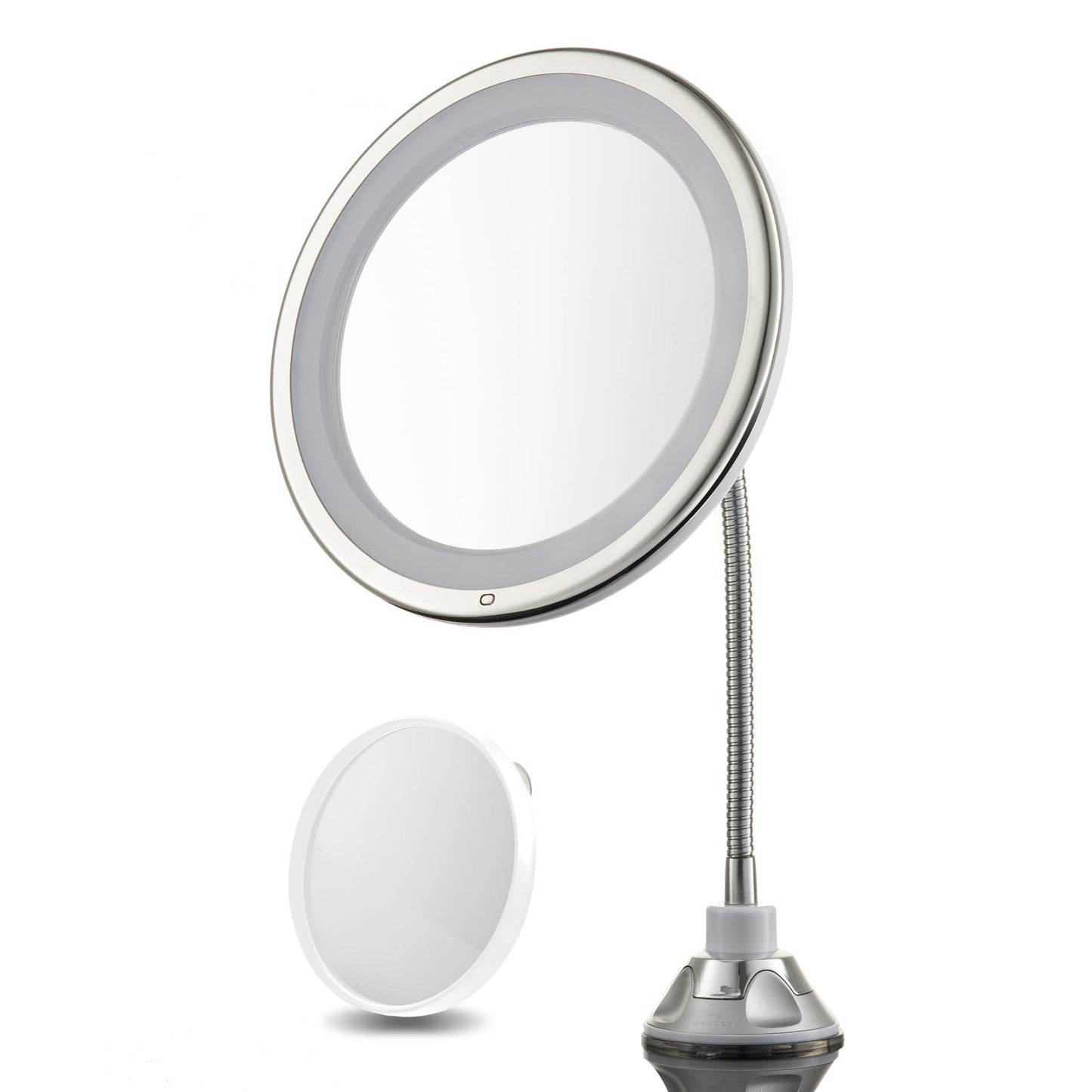 PROBEAUTIFY 3X Lighted Makeup Mirror - 10” Long Gooseneck Mirror - Warm LED Light, Cordless, Adjustable, Bathroom Vanity Dresser Mirror, Compact Travel Mirror