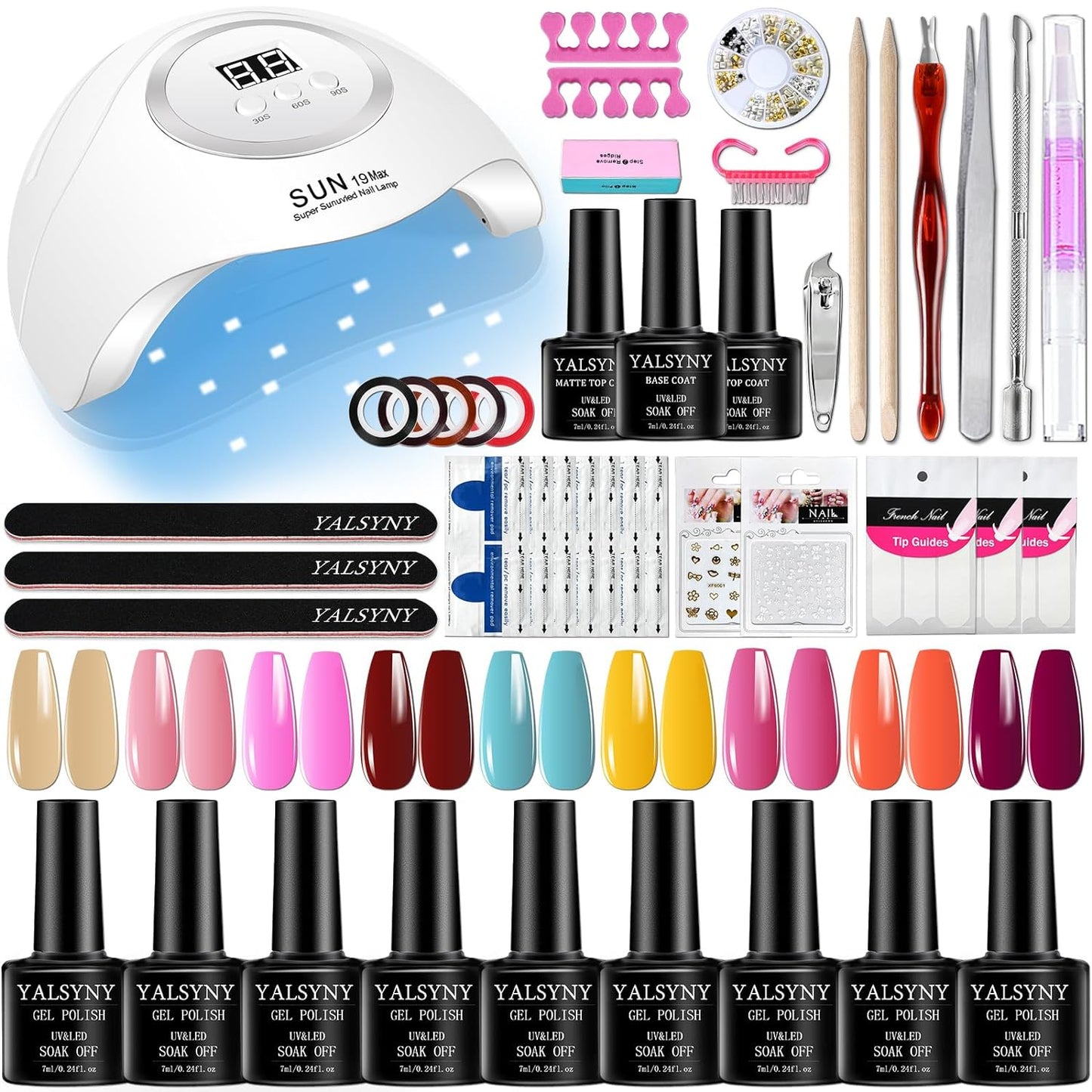12 PCS Nail Polish Kit with UV LED NAIL LAMP ,Gel Nail kit NAIL TOOL KIT