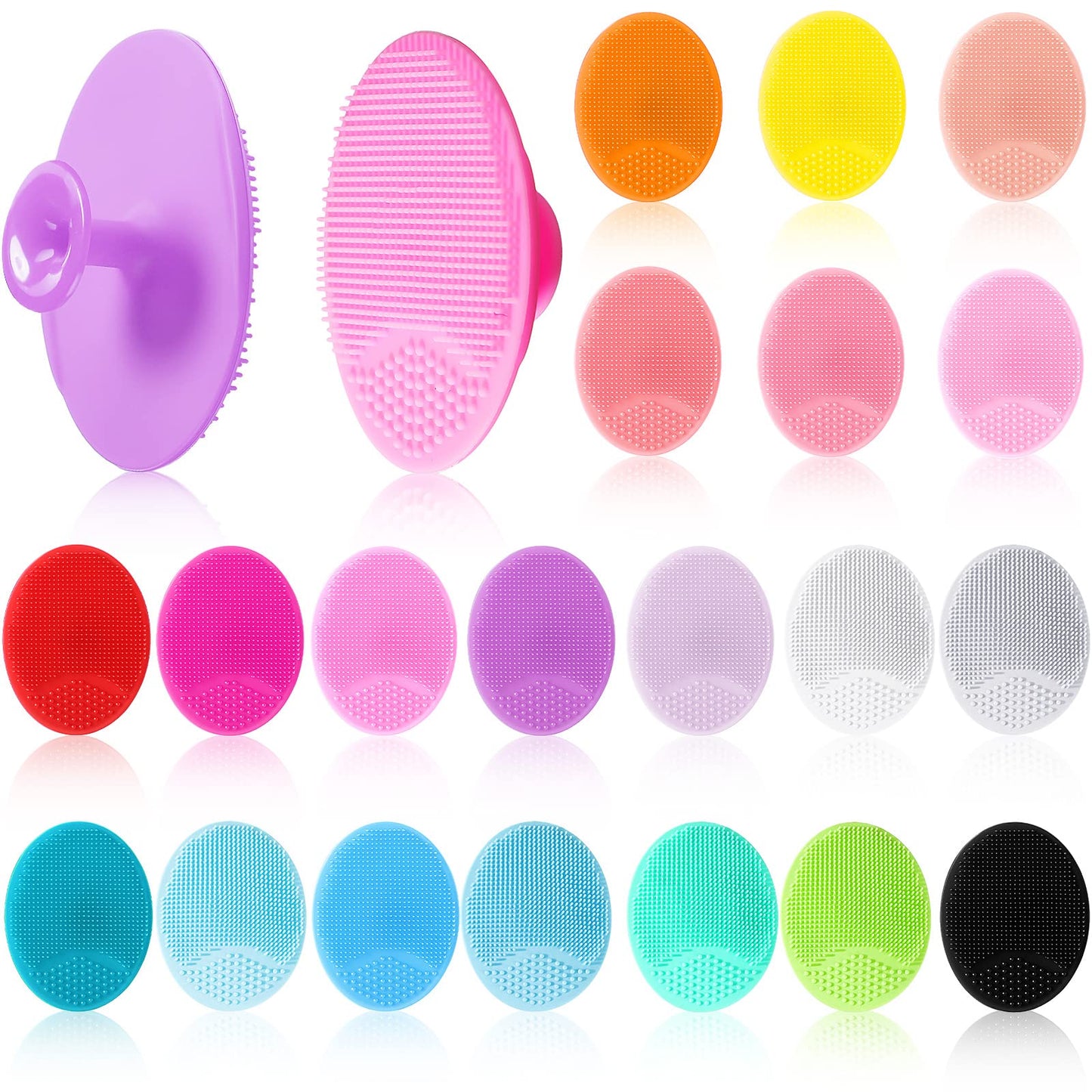 20 Pack Face Scrubber Soft Silicone Facial Cleansing Brush Face Wash Brush for Deep Cleaning Face Scrub Brush for Massage Face Exfoliator Blackhead Removing Face Cleansing Pads Silicon Face Cleaner