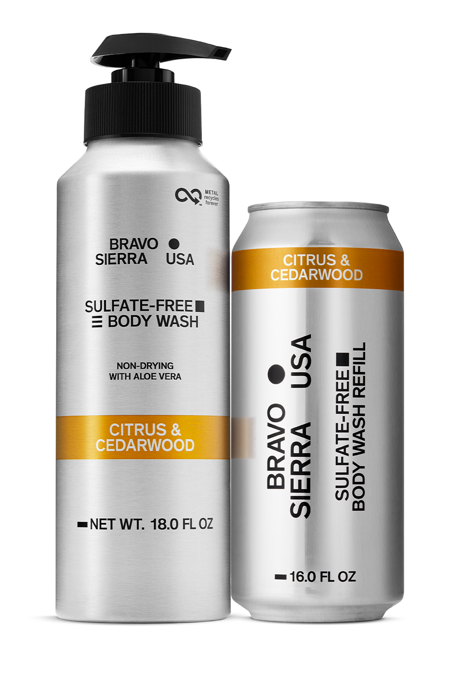 SULFATE-FREE BODY WASH & REFILL - CITRUS & CEDARWOOD