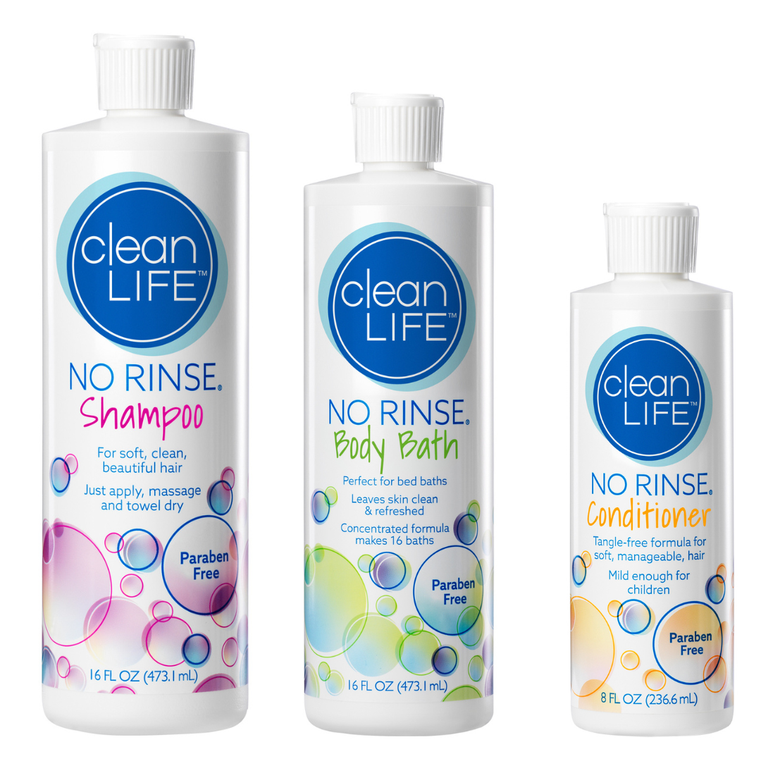 No Rinse Body Bath, Shampoo and Conditioner Set – Perfect For Care Givers