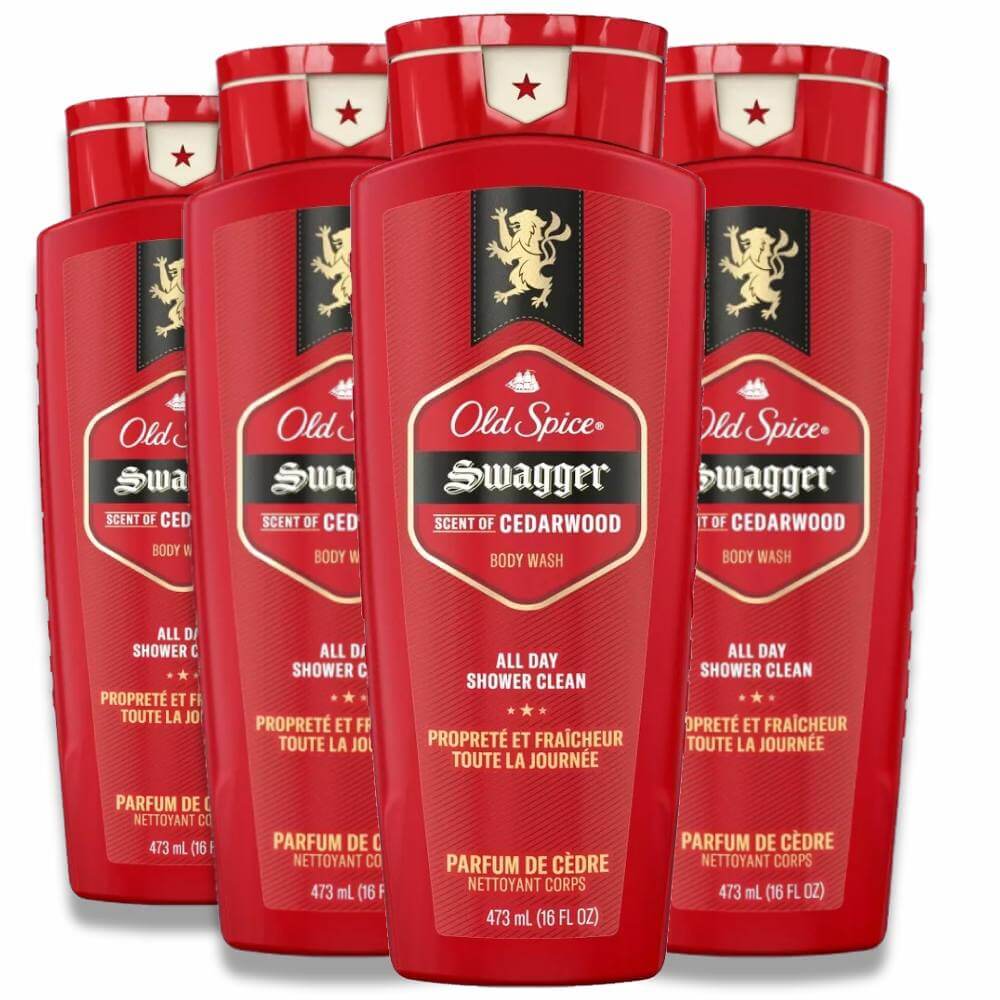 Old Spice - Swagger Scent of Confidence, Body Wash for Men - 16 Oz - 4 Pack