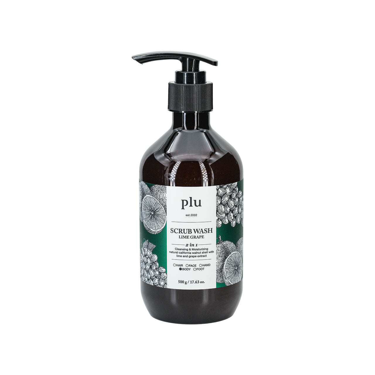 Plu Body Scrub Wash Lime Grape 500g