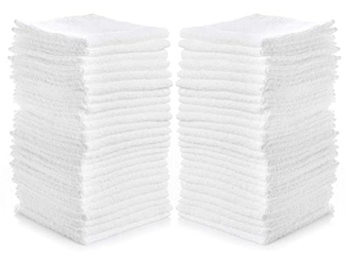 Simpli-Magic Cotton Washcloths White, 40 Pack, Size: 12”x12”