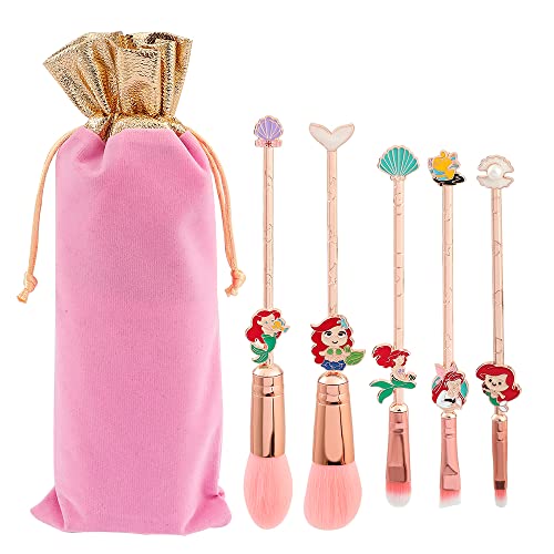 Snow White and Mermaid Makeup Brushes - Novelty Designed Classic Tales Theme Makeup Brush Set for Girls, Kawaii MakeupTool Gift for Women (Pink 2)