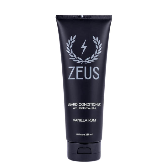 ZEUS 8oz Beard Conditioner, Sulfate-Free Beard Softener, USA MADE, Moisturizes, Softens, Tames, Aides Red & Flaky Skin (Vanilla Rum)