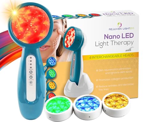 Rejuven Light LED Light Therapy INCLUDES 4-IN-1 Face Light Therapy Interchangeable Red, Blue, Yellow, Green Light Wand For Face Anti-Aging Device, Skin Rejuvenation