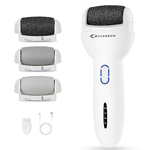 MYCARBON Foot File Callus Remover for Feet, Electric Foot Callus Remover Pedicure Kit, Rechargeable Feet Care Professional Tool for Dry Skin Dead Hard Cracked Ideal Gift
