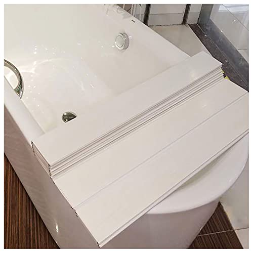 PVC Bathtub Tray, Foldable Waterproof Bathtub Cover, Dust-Proof Shutter Bath Lid Bathroom Lids Can Store Books, Mobile Phones, Tablets, Coffee, Wine Glasses Home Spa Experience