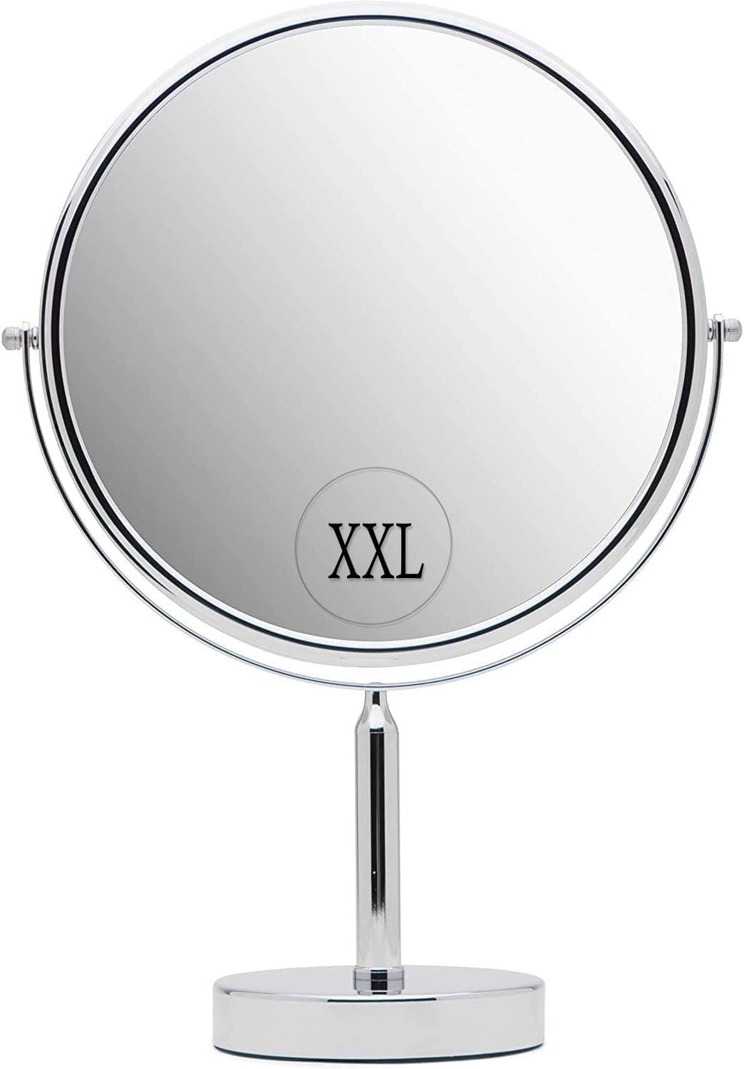 XXLarge Oversized 3X Weak Magnifying Mirror with Stand for Desk, Table, Retail Store Countertop, and Makeup Vanity - Double Sided 3X/1X Magnification - 17" Tall and 11" Wide