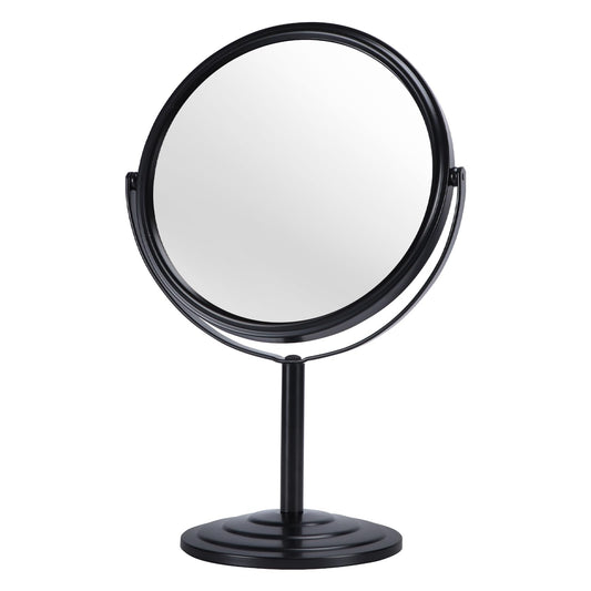 Wtrgas 1X 3X Magnifying Makeup Mirror Vanity Mirror for Tabletop Desk, Black Standing Bathroom Cosmetic Mirror, Portable Double Sided Magnification Mirror