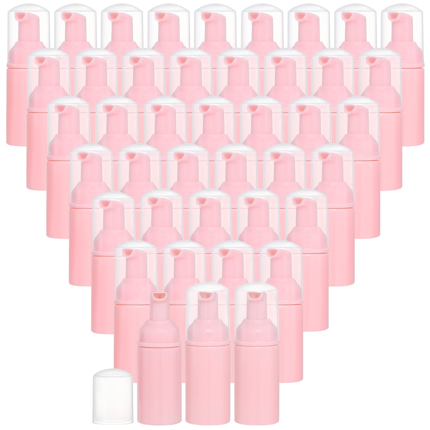 42PCS Refillable Travel Bottles Soap Dispenser Foam Pump Bottle 1oz/30ml for Hand Sanitizer Lash Cleanser Shampoo Liquid （Pink）