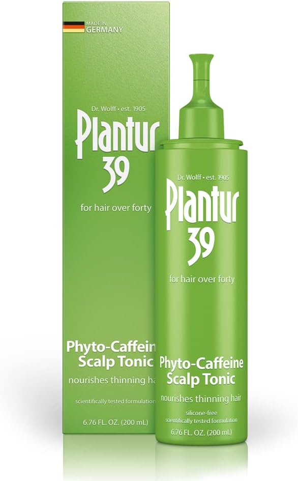 Plantur 39 Phyto Caffeine Women's Scalp Tonic 6.76 Fl Oz, for Fine, Thinning Natural Hair Growth, Sulfate Free with Castor Oil, Niacin, Zinc