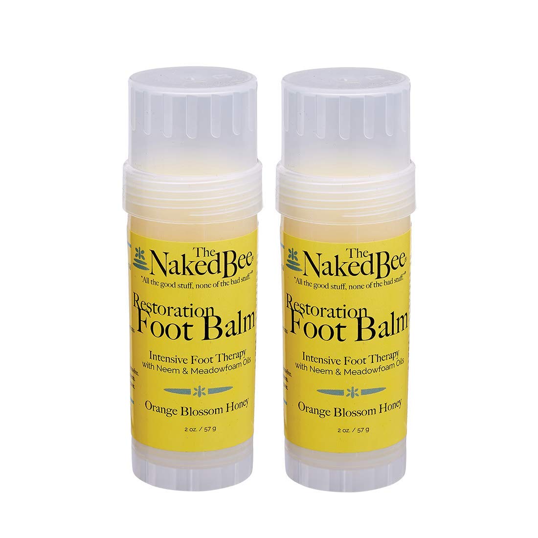 The Naked Bee Orange Blossom Honey Restoration Foot Balm, 2 Oz - 2 Pack