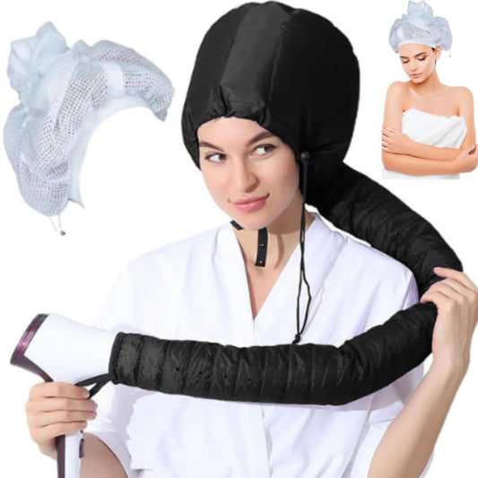 Net Plopping Cap for Drying Curly Hair, Adjustable Net Plopping Cap for Drying Curly Hair with Drawstring, Hair Dryer Bonnet, Plopping Cap Curly Hair for Women (Black)