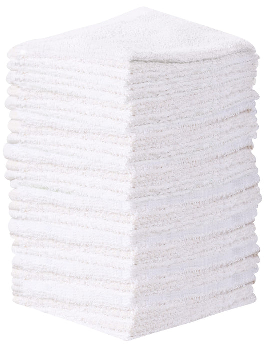 Towel and Linen Mart 100% Cotton - Wash Cloth Set - Pack of 24, Flannel Face Cloths, Highly Absorbent and Soft Feel Fingertip Towels (White)