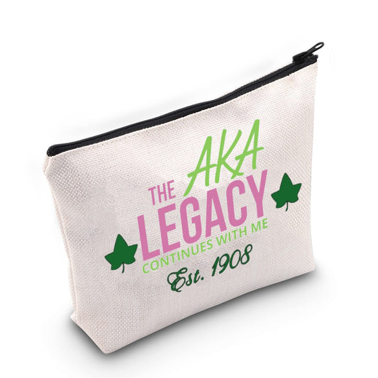 Sorority Gift Pink and Green Sorority Makeup Bag Pink and Green Black Greek Sorority Gift Paraphernalia Gift (legacy)