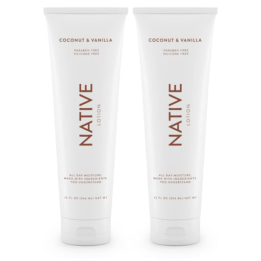 Native Coconut and Vanilla Body Lotion for Women and Men, Body Moisturizers for Dry Skin, 12 fl oz