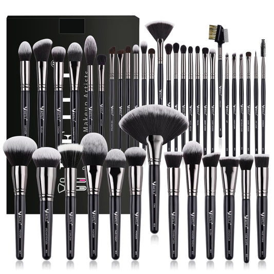 BEILI Makeup Brushes 40Pcs Professional Makeup Brush Set Premium Synthetic Kabuki Foundation Blending Face Powder Blush Concealers Eye Shadows Make Up Brushes Kit