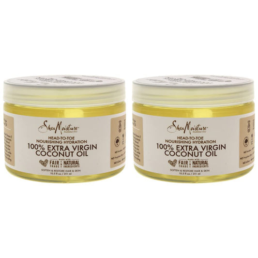 SheaMoisture 100% Extra Virgin Coconut Oil Head-to-Toe Nourishing Hydration for Unisex, 10.5 Ounce (Pack of 2)