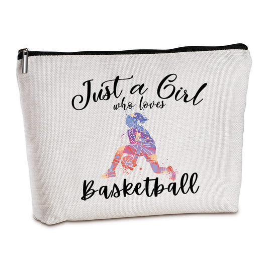 Wlesinzt Basketball Gifts for Women Zipper Travel Makeup Bags Basketball Coach Gifts Personalized Gifts for Basketball Lover Basketball Player for Birthday Christmas Gifts