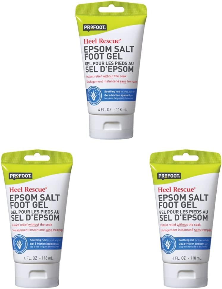 Profoot Epsom Salt Foot Gel, 4 Ounce, Soothing Relief for Painful, Tired, Aching Feet or Arthritis, Ditch the Foot Bath for Instant Relief (Pack of 3)