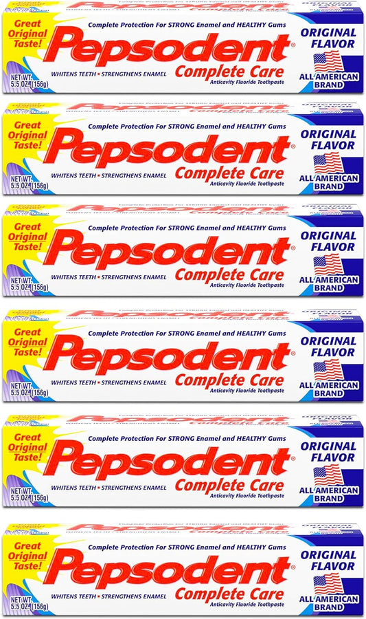 Pepsodent Complete Care Toothpaste Original Flavor 5.5 oz ( Pack of 6)