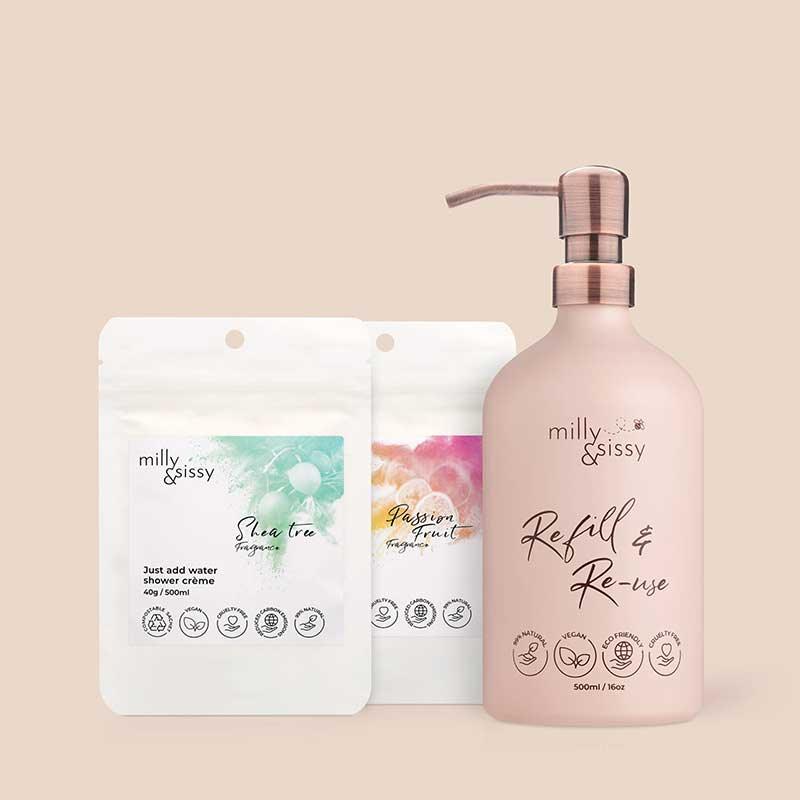 Refillable Shower Creme Starter Set